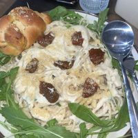 Cashew cheese sauce pasta  at Grazie's Kitchen - Vegan Bakery and Cafe in Da Nang