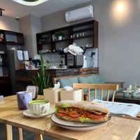 Sandwich and Matcha Latte  at Grazie's Kitchen - Vegan Bakery and Cafe in Da Nang