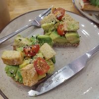 Avocado toast with weird tofu at Grazie's Kitchen - Vegan Bakery and Cafe in Da Nang