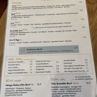 menu   at Bertis in Karlsruhe