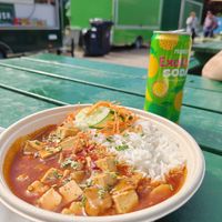 Mapo tofu from the Chinese place, 128 kr with drink at Uppsala Matmarknad in Uppsala