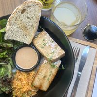 Kimchi bowl w kombucha   at RootBark EtnoBrunch in Redondela