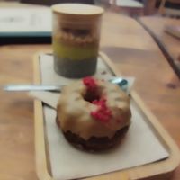 Chia pudding and duffin at RootBark EtnoBrunch in Redondela