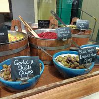 Some of the salad choices at The Olive Works in Bristol