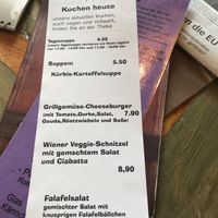 Menue at Books & Cafe in Oberstaufen