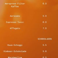 Coffees and hot chocolates at Espressionist Cafe in Lenk