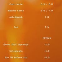 Other (awesome) hot beverages. Free oatmilk!! at Espressionist Cafe in Lenk