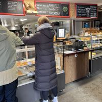 Hearty burger and soup   at Avalanche Café in Thredbo