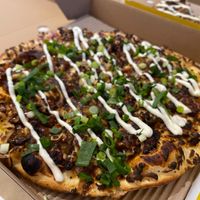 Customised Manchurian pizza with vegan mayo at PIZZATUDE in Hoppers Crossing