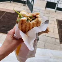 Vegan grilled sandwitch at Tyraki in Crete