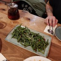 1: gebratene Stangenbohnen: delicious at Tengri Tagh Uigur Restaurant in Dusseldorf