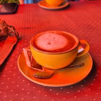 Oat latte at Tinge of Turmeric in Tenerife