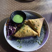 Veg samosa  at Tinge of Turmeric in Tenerife
