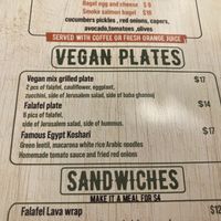 Vegan items at Lava Shawarma - W 23rd in New York City