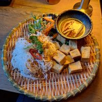 Reisnudeln mit Tofu und Soja Limettensoße at Tokymon Restaurant in Speyer