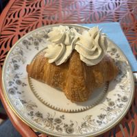 Croissant special ripieno di gianduia con ganache al cioccolato  at Libera Pasticceria Caffetteria in Rome