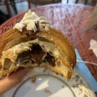 Croissant special ripieno di gianduia con ganache al cioccolato  at Libera Pasticceria Caffetteria in Rome