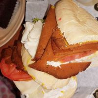 Vegan ham with vegan swiss cheese at Muffin Top Bakery in Redlands
