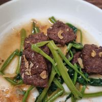 Fried beef with vegetables at Katze in Hanoi