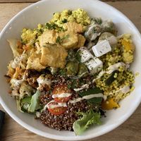 Healthy plate at Black Cat in East London