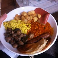 Yum - try the English breakfast! at Black Cat in East London