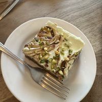 Close up of the carrot cake  #Veganuary at Black Cat in East London