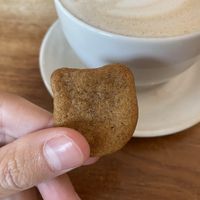 Cat biscuit that came with chai!!   at Black Cat in East London