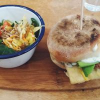 Tofu "Egg" & Facon Breakfast Muffin at Black Cat in East London