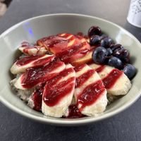 Overnight oat wit fresh fruits  at Jupi Bar in Zagreb