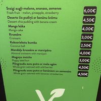 Vegan menu with desserts  at RIX - Caffeine in Marupe