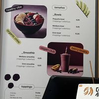 Menu deciembre 2024  at Copa Açai in Malaga