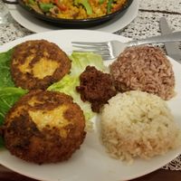 These were tofu oat patties if I remember correctly. Absolutely amazing, one of the best original vegetarian dishes I ever had. at Live Life Vegetarian Food in Makati