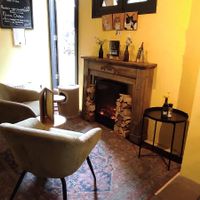 Cute seating in the back at Kattencafe de Muis  in Arnhem