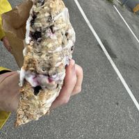Vegan blueberry coconut scone  at Backyard Coffeehouse & Eatery in Ogunquit