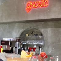 Spiced Apple Cider on L and Pink Rosas Mojito onR  at Gnostic in Makati