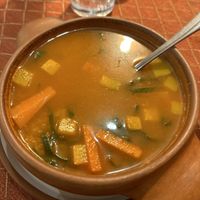 Veganized quinoa soupnds  at Kusi Restaurante in Cusco