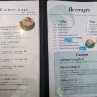 Menu at Morning Works in Okinawa