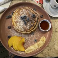 Delicious pancakes with fresh fruits. The Waiter and Manager were worried about we could enjoy our food and the environment. Nice and relaxed place. Thanks for the hospitality.  at Bitter in Tirana