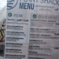 Menu at PLANT SHACK - Palma City in Mallorca