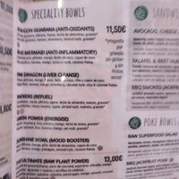 Menu at PLANT SHACK - Palma City in Mallorca