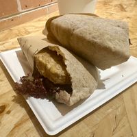 The pita wrap was served with a nice hot chocolate !  at 日Rise in Macau