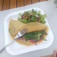 Vegan crepes, sooooo goood at Amuni Green Bar in Santa Cruz De Graciosa