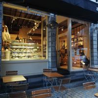 The entrance and the outdoor terrace #Veganuary at Le Pain Quotidien in Liege