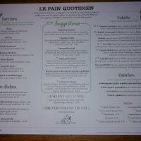 menu at Le Pain Quotidien in Liege
