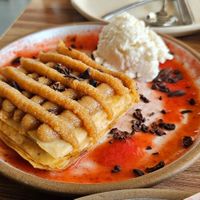 Salted caramel dessert at Canvas V in New Delhi