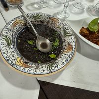 Black beans, simple and good side dish to complement the rest of the meal. at Ristorante La Forgia Maurizio - 9852 Vulcano Home Restaurant in Vulcano