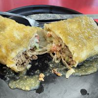 Breakfast burrito chimichanga style   at Twisted Root in Eagle