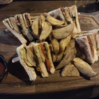 Vegetable club sandwich at Saloon Crazy Horse in Halkidiki