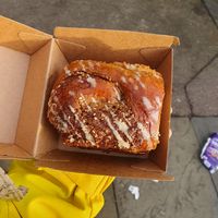 Tahini and grape molasses bun at Bunhead Bakery in South East London