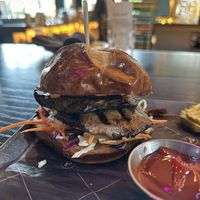 Up close. Grilled mushroom.  at Puttshack in Addison